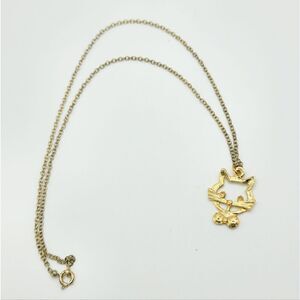 Vintage 18kt Gold cat head necklace